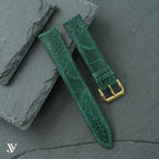 Dark Green Ostrich Leg Leather Watch Strap — original product photo
