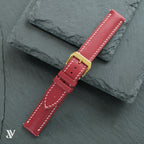 Brick Red Nappa Cowhide Leather Watch Strap — original product photo