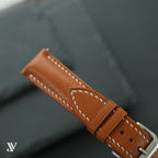Padded Tan Nappa Cowhide Leather Watch Strap — original product photo