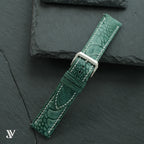 Green Ostrich Leg Leather Watch Strap — original product photo
