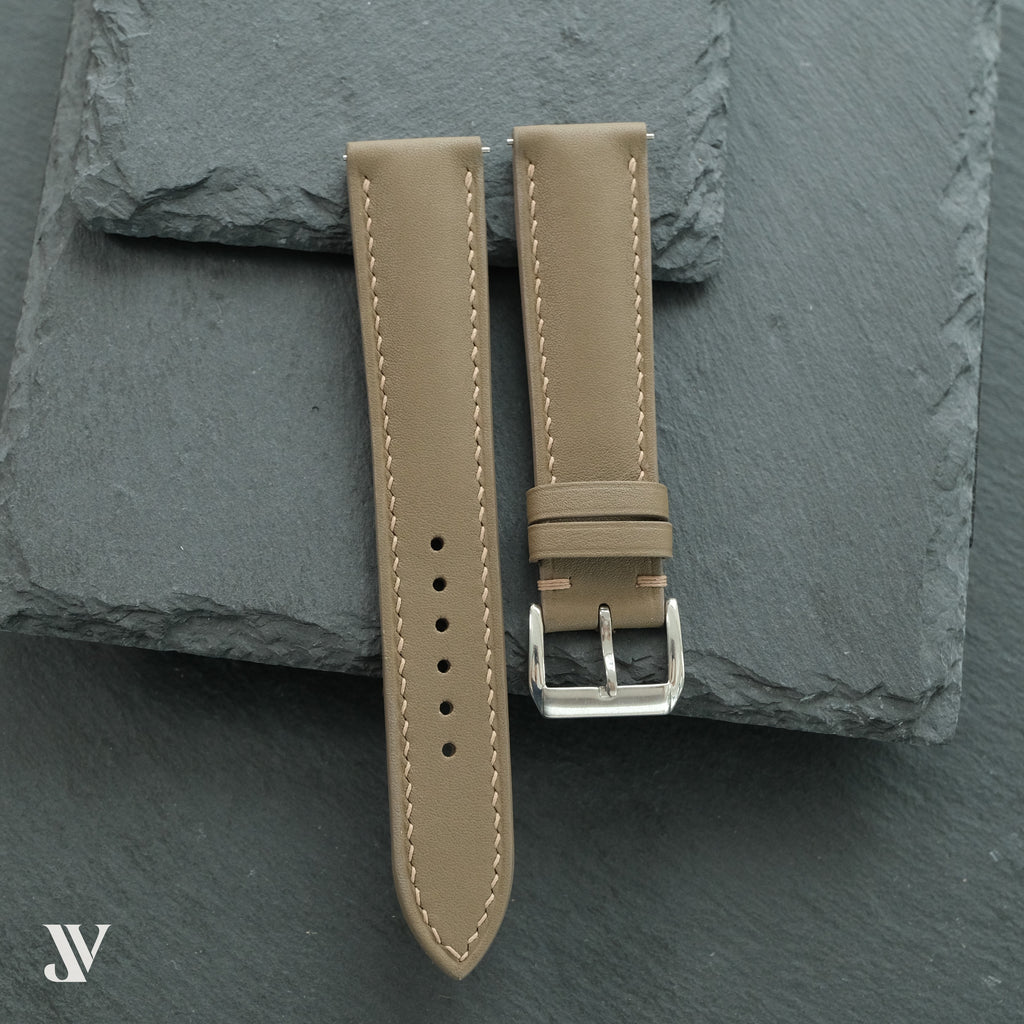 Taupe SWIFT Leather Watch Strap — original product photo