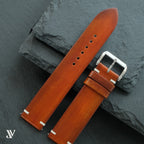 Cognac Patina Cowhide Leather Watch Strap — original product photo