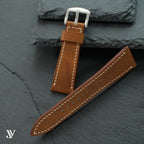 Cognac Waxed Cowhide Leather Watch Strap — original product photo