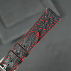 Black Red Epsom Rally Leather Watch Strap — original product photo