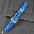 Ocean Blue Patina Alligator Leather Watch Strap — original product photo