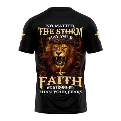 No Matter The Storm Lion 3D TShirt