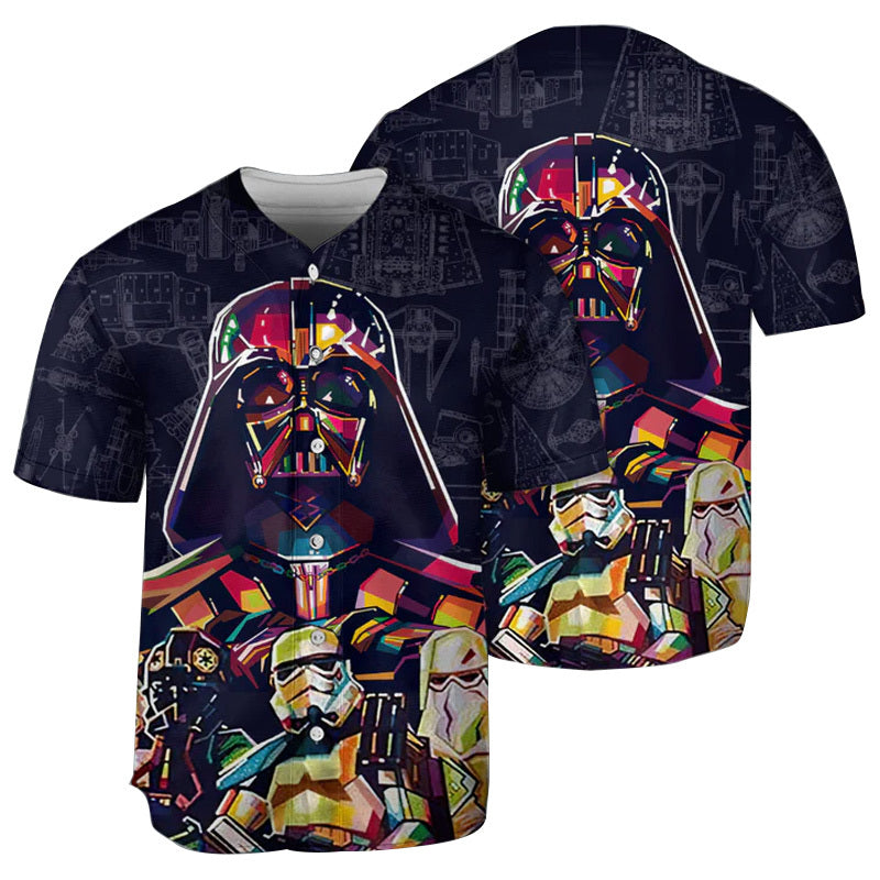 Star Wars Baseball Jersey Darth Vader Gradient Color Star Wars Jersey Shirt Colorful Unisex Adult New Release