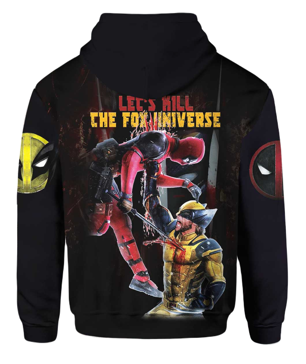 Deadpool Hoodie Marvel Let’S Kll The Fox Universe Hoodie Black Unisex - Cozy Hoodie For Cold Weather