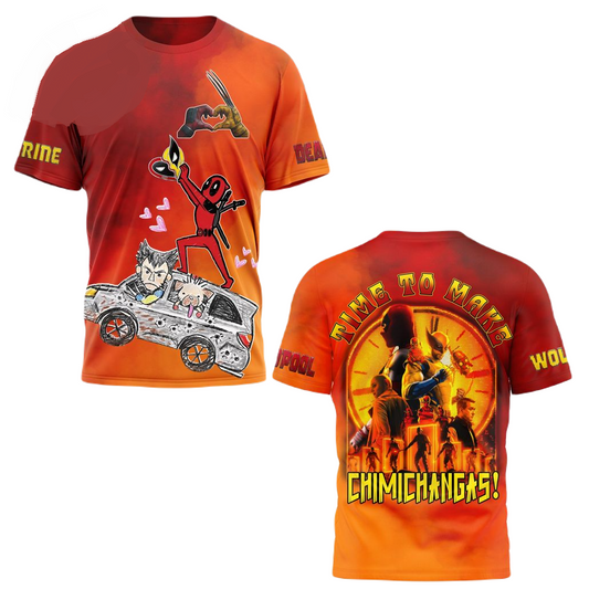 Deadpool T-Shirt Marvel Time To Make Chimichangas T-Shirt Orange Unisex - Trendy Gift For Men & Women