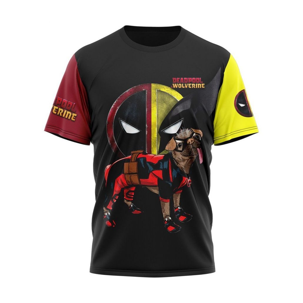 Deadpool T-Shirt Marvel Deadpool Wolverine And Dogpool Let'S Fcking Go T-Shirt Black Unisex - Trendy Gift For Men & Women