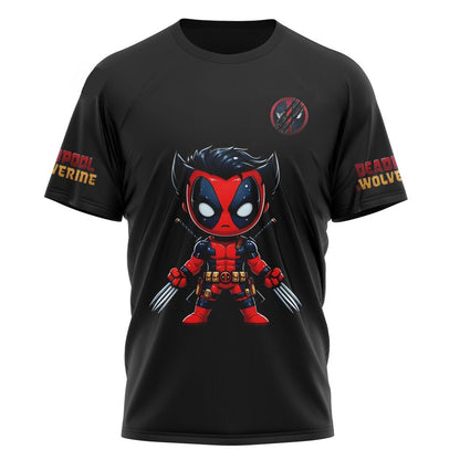 Deadpool T-Shirt Marvel Wolverine As Deadpool Let'S Fcking Go T-Shirt Black Unisex - Trendy Gift For Men & Women
