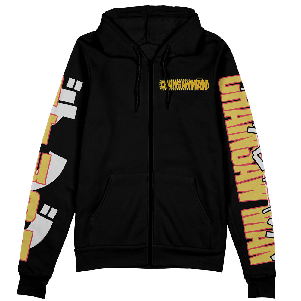 Chainsaw Man Zip Hoodie Denji Main Character Chainsaw Man Zip Hoodie Black Unisex - Cozy Hoodie For Cold Weather