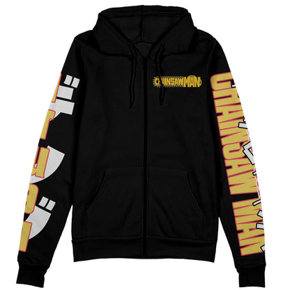 Chainsaw Man Zip Hoodie Denji Main Character Chainsaw Man Zip Hoodie Black Unisex - Cozy Hoodie For Cold Weather