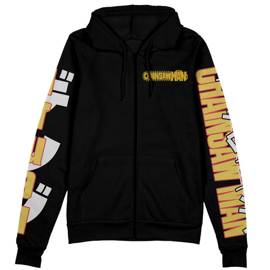 Chainsaw Man Zip Hoodie Denji Main Character Chainsaw Man Zip Hoodie Black Unisex - Cozy Hoodie For Cold Weather