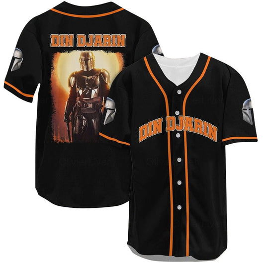 Star Wars Baseball Jersey Din Djarin Star Wars Jersey Shirt Black Unisex Adult New Release