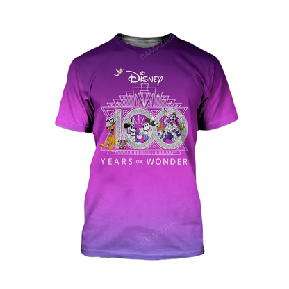 Disney Hoodie Diamond Disney 100 Years Of Wonder T-Shirt Pink Unisex Adults New Release - Trendy Gift For Men & Women