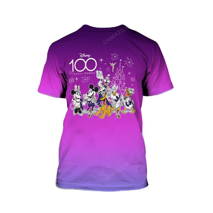 Disney Hoodie Diamond Disney 100 Years Of Wonder T-Shirt Pink Unisex Adults New Release - Trendy Gift For Men & Women