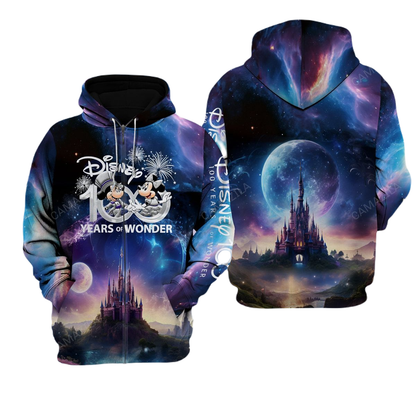 Disney Zip Hoodie Mk And Minnie Disney 100 Years Of Wonder Zip Hoodie Colorful Unisex Adults New Release - Cozy Hoodie For Cold Weather