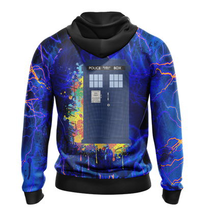 Doctor Who Hoodie Doctor Who Tardis With Wings Galaxy Hoodie Blue Unisex - Cozy Hoodie For Cold Weather