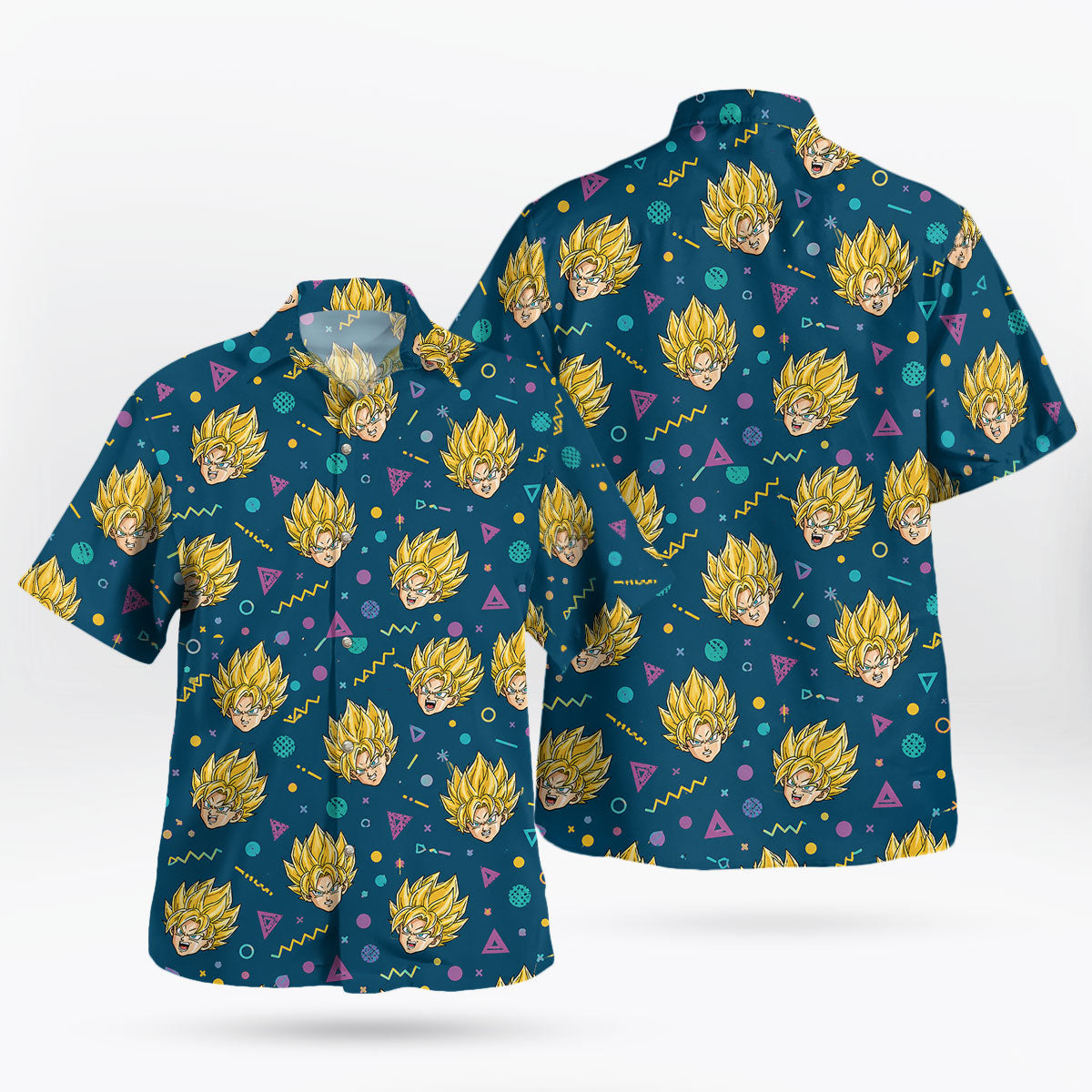 Dragon Ball Super Saiyan Retro Pattern Hawaiian Shirt