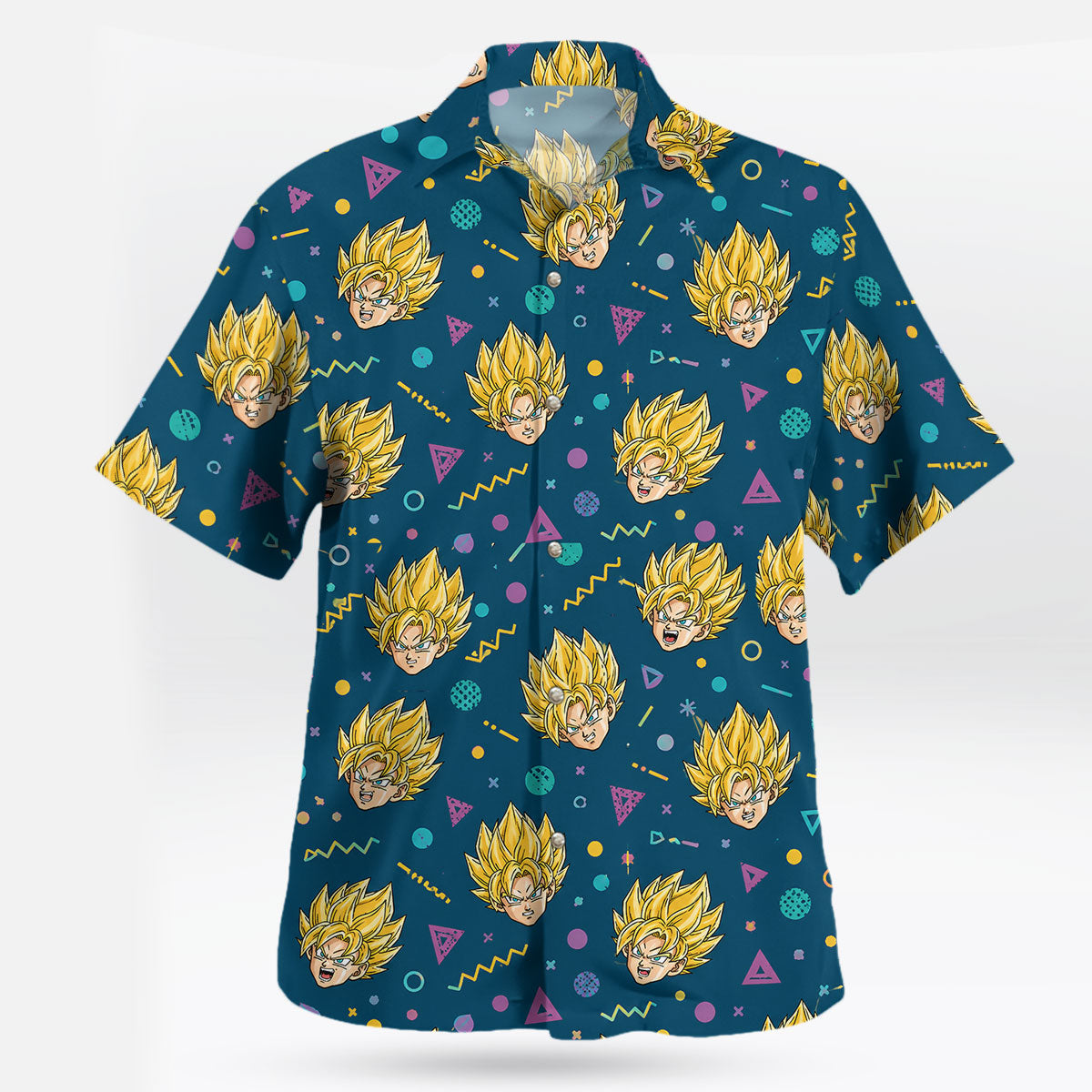 Dragon Ball Super Saiyan Retro Pattern Hawaiian Shirt