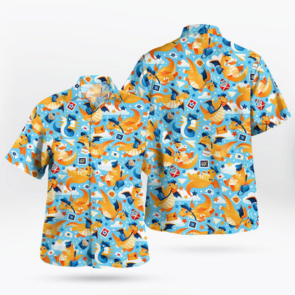 Dragonite Dratini Pokémon Hawaiian Shirt Blue Tropical - Tropi Hawaiian Shirts