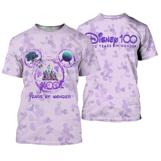 Disney T-Shirt Castle Tree Of Life Disney 100 Years Of Wonder T-Shirt Purple Unisex Adults New Release - Trendy Gift For Men & Women