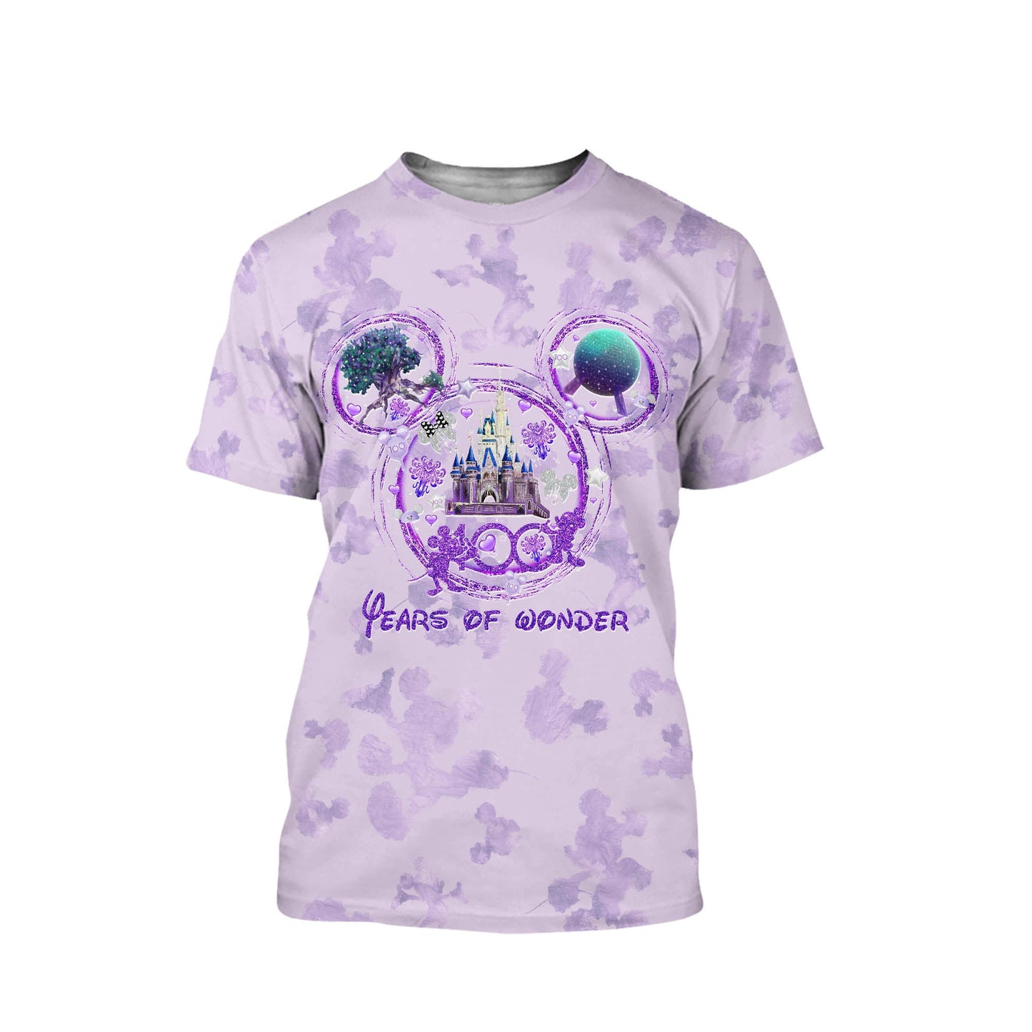 Disney T-Shirt Castle Tree Of Life Disney 100 Years Of Wonder T-Shirt Purple Unisex Adults New Release - Trendy Gift For Men & Women