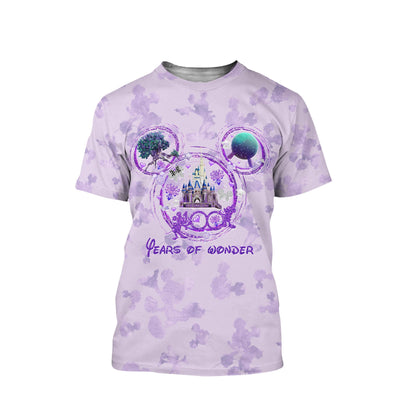 Disney T-Shirt Castle Tree Of Life Disney 100 Years Of Wonder T-Shirt Purple Unisex Adults New Release - Trendy Gift For Men & Women