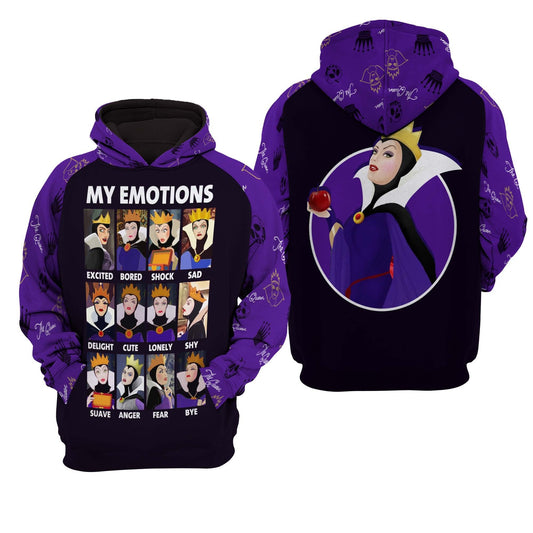 Snow White Hoodie Evil Queen My Emotions Hoodie Purple Black Unisex - Cozy Hoodie For Cold Weather