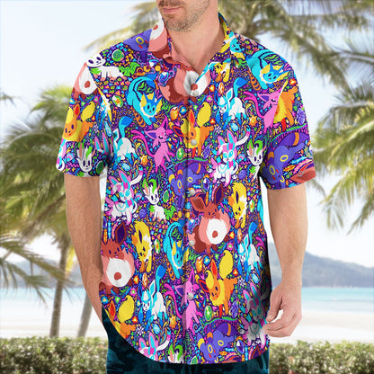 Eevee Evolutions Hawaiian Shirt – Tropical Pokemon Style | Tropi Hawaiian Shirts Store