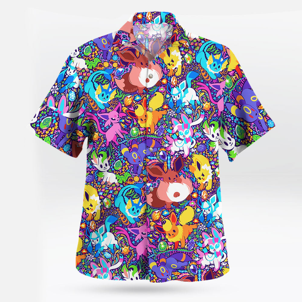 Eevee Evolutions Hawaiian Shirt – Tropical Pokemon Style | Tropi Hawaiian Shirts Store