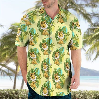 Eevee Pokemon Hawaiian Shirt Tropical Yellow Aloha - Tropi Hawaiian Shirts