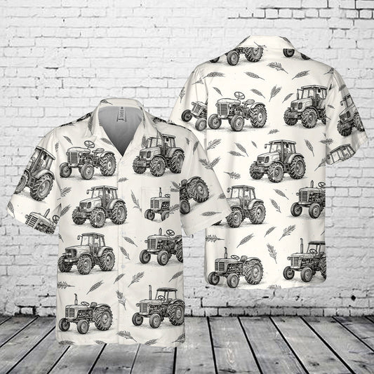 Farm Tractor Pocket Hawaiian Shirt