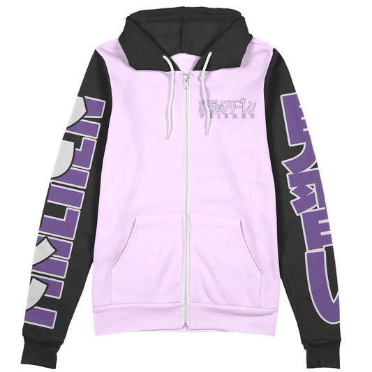 Frieren Beyond Journey’s End Zip Hoodie Fern Apprentige Mage Zip Hoodie Purple Black Unisex