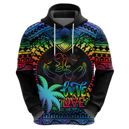 Lgbt Hoodie Love Is Love Tapa Pattern Hoodie Colorful Unisex - Cozy Hoodie For Cold Weather