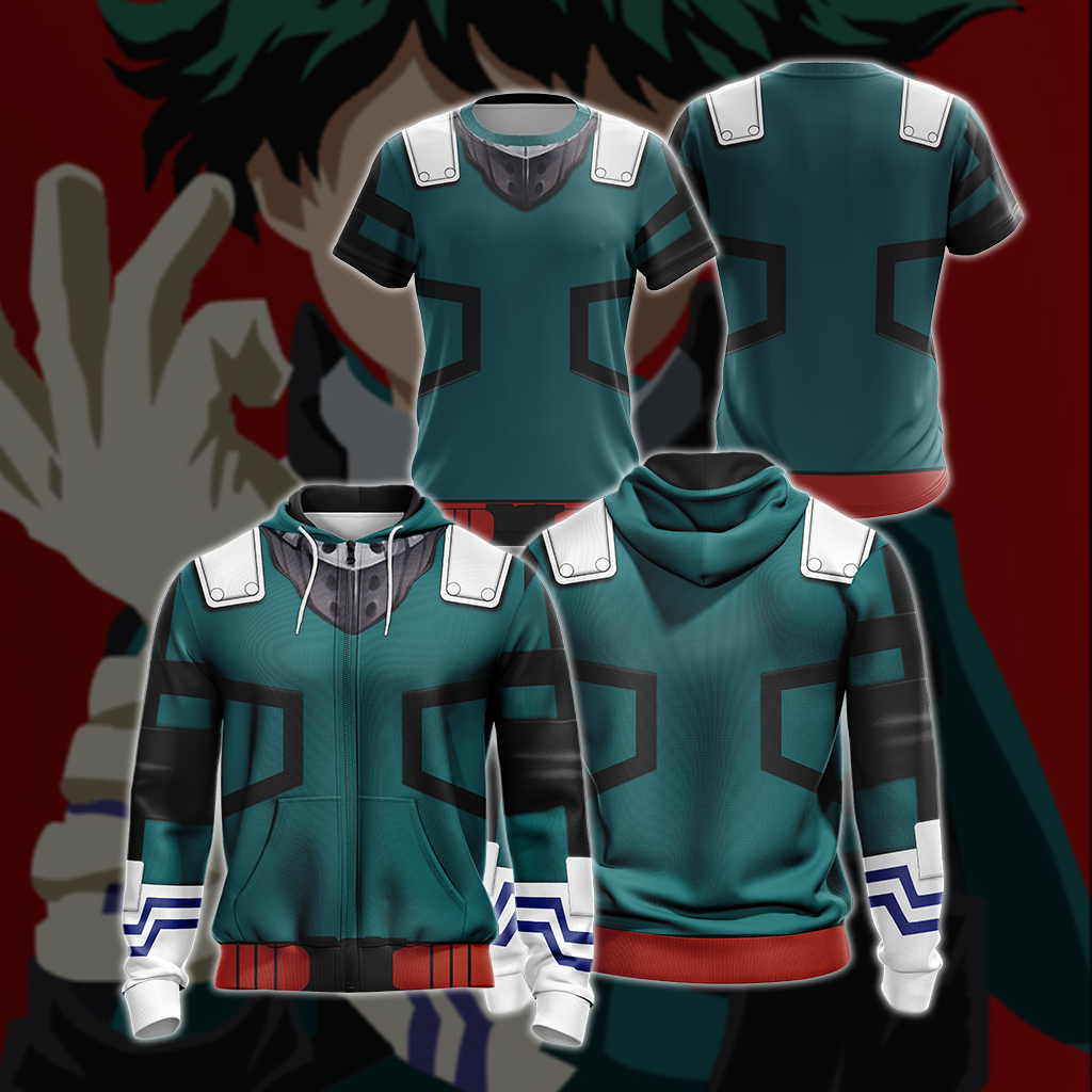 My hero Academia Deku 3D T-shirt Zip Hoodie Pullover Hoodie