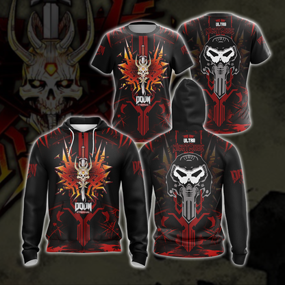 Doom Eternal Ultra Nightmare Unisex 3D T-shirt Zip Hoodie Pullover Hoodie