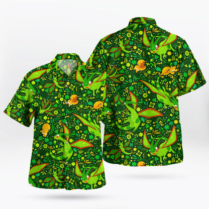 Flygon Torchic Emerald Jungle Pokemon Hawaiian Shirt | Tropi Hawaiian Shirts Store
