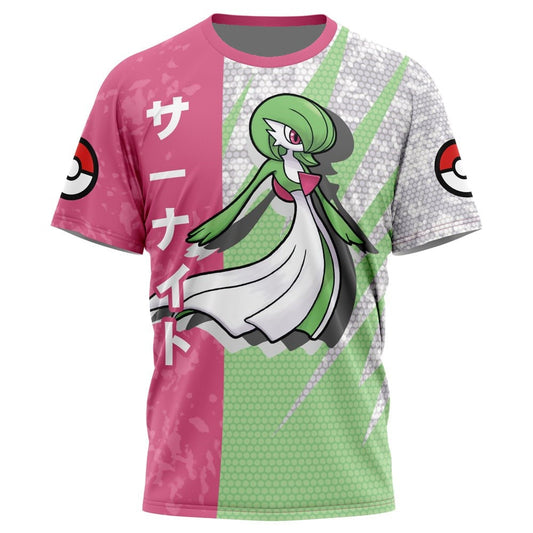 Pokemon T-Shirt Pokemon Gardevoir Attack Pose T-Shirt Pink Green Unisex - Trendy Gift For Men & Women