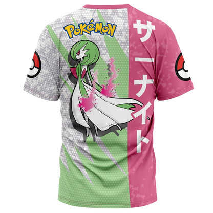 Pokemon T-Shirt Pokemon Gardevoir Attack Pose T-Shirt Pink Green Unisex - Trendy Gift For Men & Women