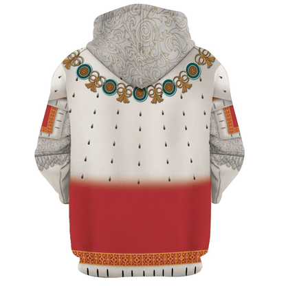 Historical Hoodie Charles II King of England Costume T-shirt White Red Unisex