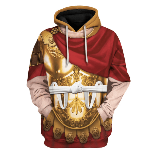 Historical Hoodie Roman Emperor Caesar Augustus Costume T-shirt Red Yellow Unisex