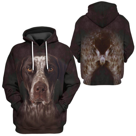 Dog Hoodie German Shorthaired Pointers Front And Back T-Shirt Black Unisex - Trendy Gift For Men & Women