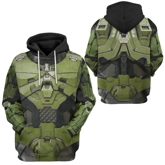 Halo Hoodie Halo Infinite Masterchief Armor Suit Costume T-Shirt Green Unisex - Trendy Gift For Men & Women