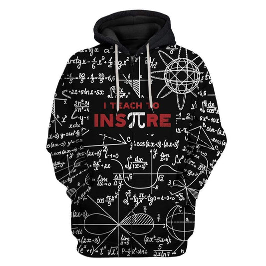 Pi Hoodie I Teach To Inspire Pi Day Hoodie Math Hoodie Black Unisex - Cozy Hoodie For Cold Weather