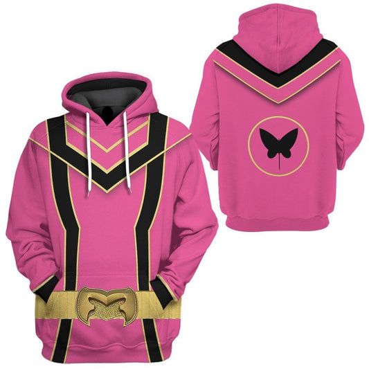 Power Ranger Hoodie Pink Power Rangers Mystic Force Hoodie Black Pink Unisex - Cozy Hoodie For Cold Weather