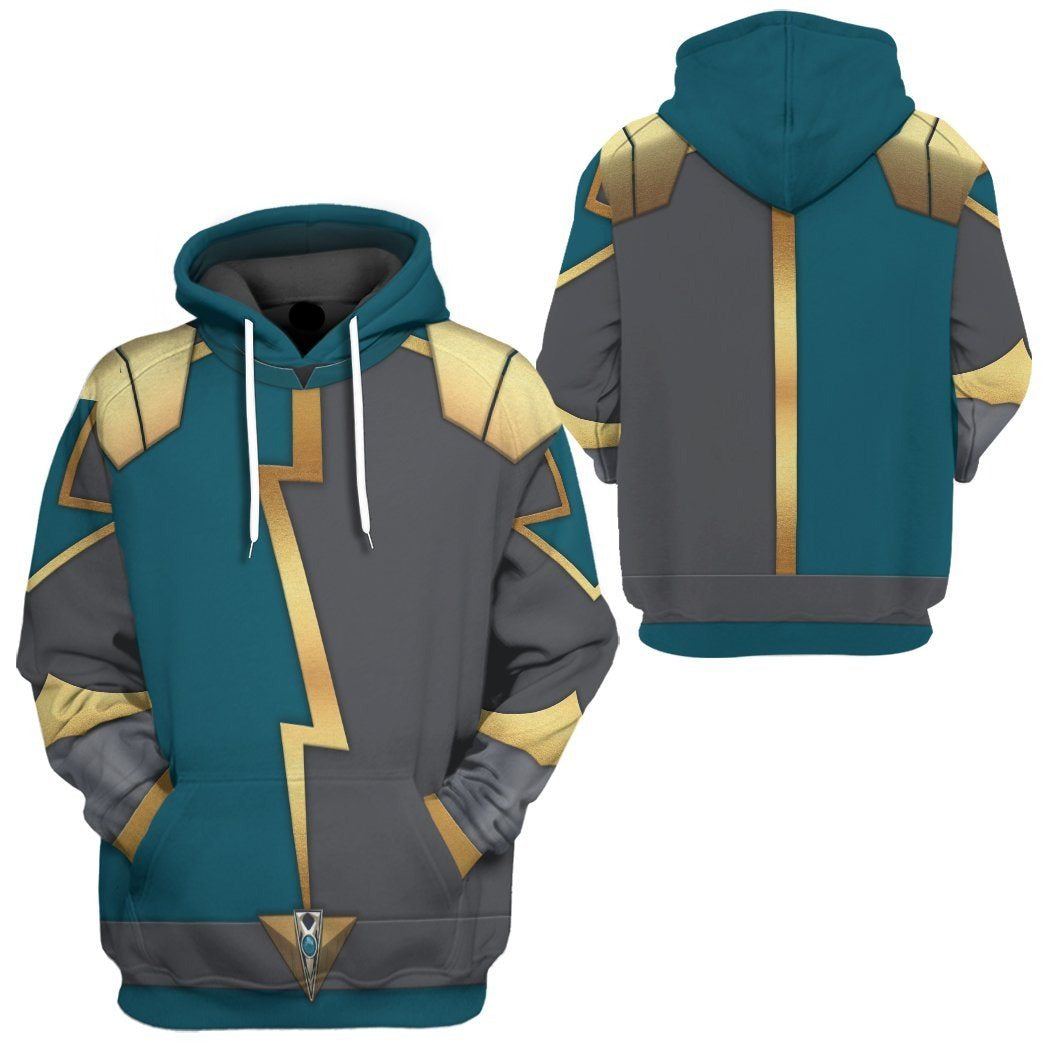 Power Ranger Hoodie Power Rangers Hyperforce Fenrir Hoodie Gray Blue Unisex - Cozy Hoodie For Cold Weather