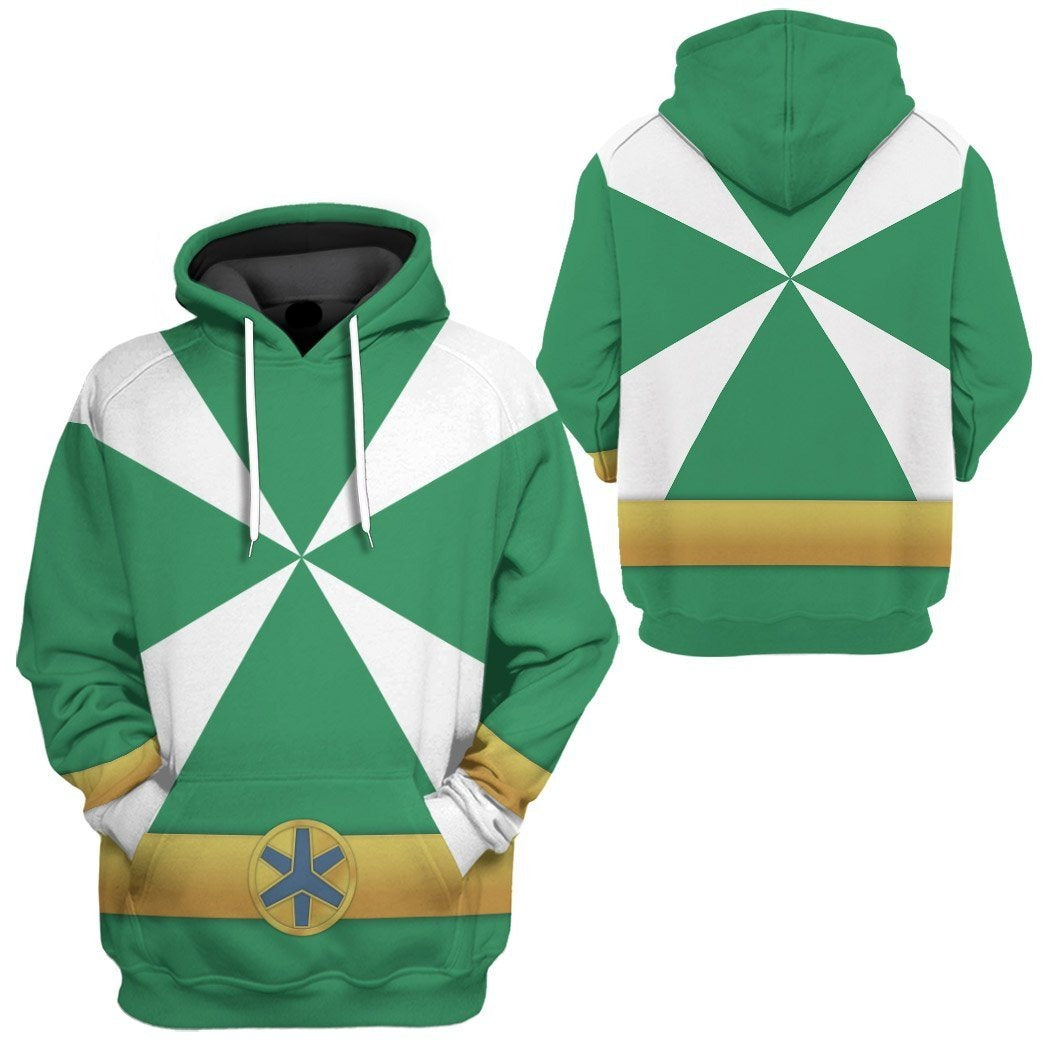 Power Ranger Hoodie Power Rangers Lightspeed Rescue Green Ranger Hoodie Green White Unisex - Cozy Hoodie For Cold Weather