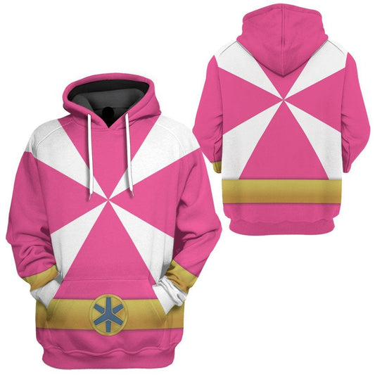 Power Ranger Hoodie Power Rangers Lightspeed Rescue Pink Ranger Hoodie Pink White Unisex - Cozy Hoodie For Cold Weather